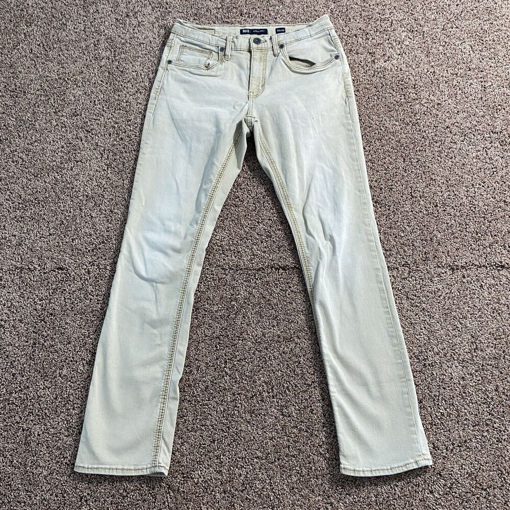 BKE Jake Jeans Mens 32/32 Tan Khaki Slim Straight Cotton Stretch Preppy School